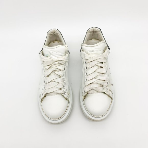 ALEXANDER MCQUEEN Metallic Leather Sneakers White - Picture 4 of 9
